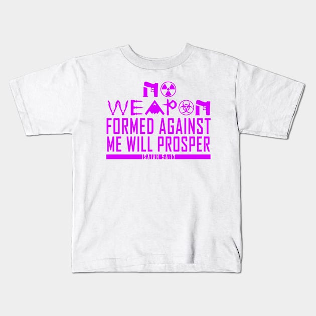 No Weapon Formed (Purple) Kids T-Shirt by Wakanda Forever